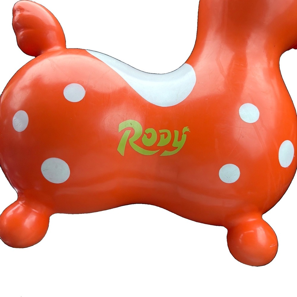 RODY ORANGE PONY HORSE VINTAGE 1984 LEDRA PLASTIC RUBBER BOUNCING MADE IN ITALY - Picture 5 of 8